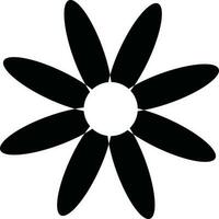 Black and White illustration of flower icon. vector