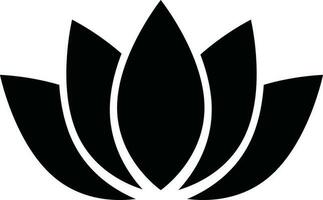 Black and White illustration of Lotus Flower icon. vector