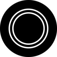 Black and White plate icon in flat style. vector