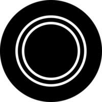 Black and White plate icon in flat style. vector