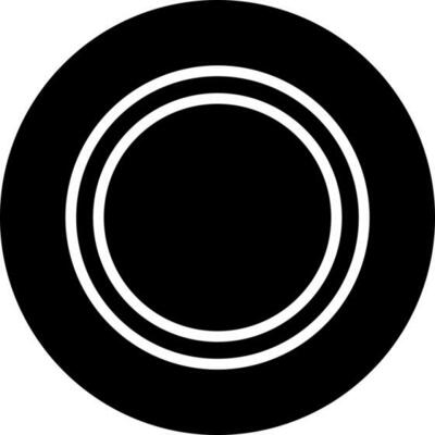 Black and White plate icon in flat style.