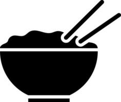 Fried rice glyph icon or symbol. vector