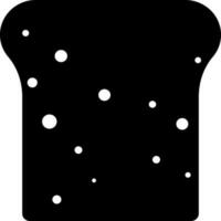 un pan rebanada icono en negro y blanco color. vector