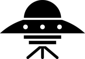Alien spaceship icon in flat style. vector