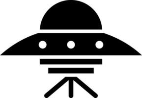 Alien spaceship icon in flat style. vector