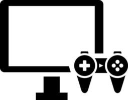 Computer with video game icon. vector