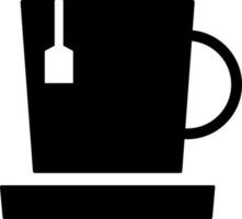 Illustration of mug with tea bag icon. vector