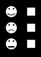 Emoji feedback or review icon in Black and White color. vector