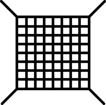 Fishing net icon in Black and White color.