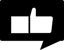 Like or positive comment glyph icon. vector