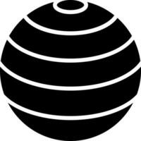 Exercise ball glyph icon or symbol. vector