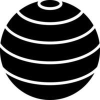 Exercise ball glyph icon or symbol. vector