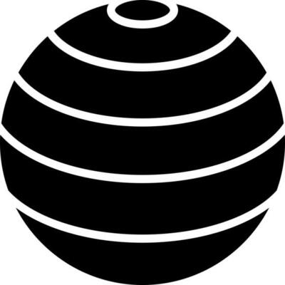 Exercise ball glyph icon or symbol.