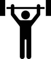 Man doing weightlifting exercise icon. vector