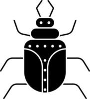 negro y blanco cucaracha icono o símbolo. vector