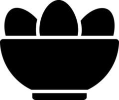 Eggs bowl glyph icon or symbol. vector