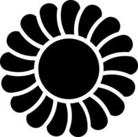 Sun flower icon in Black and White color. vector