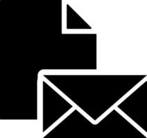 negro y blanco ilustración de correo electrónico icono o símbolo. vector