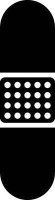 Black and White band aid in flat style.
