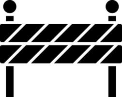 Black and White barricade icon or symbol. vector