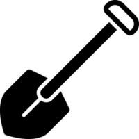 Shovel icon in Black and White color. vector