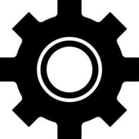 Black and White setting icon or symbol. vector