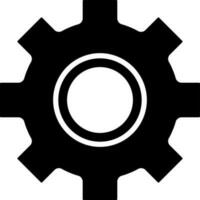 Black and White setting icon or symbol. vector