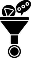 Marketing funnel icon in Black and White color. vector