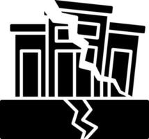 Earthquake icon in Black and White color. vector