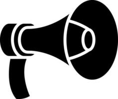 Megaphone or loud speaker glyph icon. vector