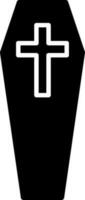 Coffin icon in flat style. vector