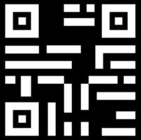 Vector illustration of QR code quick Response glyph icon.