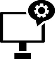 Flat style computer setting icon. vector