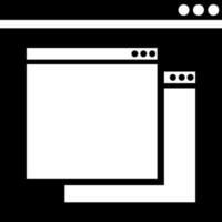 Illustration of web window glyph icon. vector