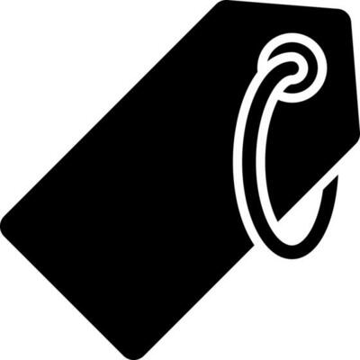 Isolated tag icon in Black and White color.