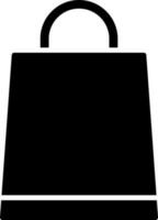 compras bolso icono en negro y blanco color. vector