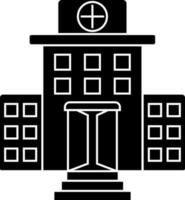 Isolated Black and White hospital building icon. vector