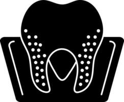 Illustration of molar teeth icon in Black and White color. vector