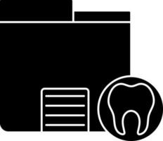 Glyph icon or symbol of dental data. vector