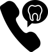 Dentist calling icon in flat style. vector