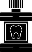 Mouthwash lquid icon in Black and White color. vector