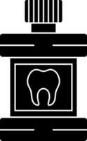 Mouthwash lquid icon in Black and White color. vector