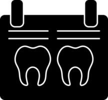 Flat style dental x- ray icon in Black and White color. vector