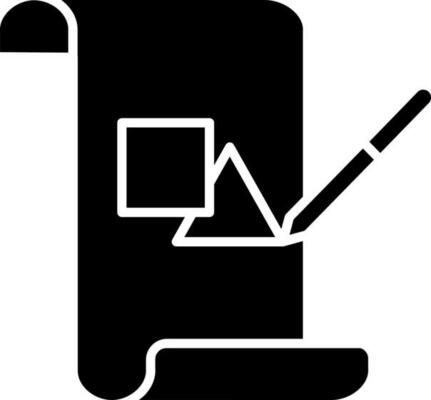 Scroll drawing paper glyph icon or symbol.