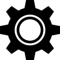 Flat illustration of setting and cogwheel icon in Black and White color. vector