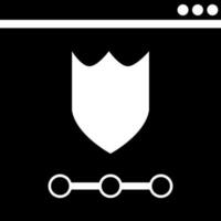 Browser security page icon in Black and White color. vector