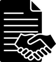 Agreement paper icon in Black and White color. vector