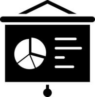 Presentation board icon in Black and White color. vector