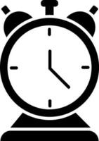 alarma reloj glifo icono o símbolo. vector