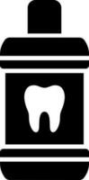 Mouthwash bottle icon in Black and White color. vector